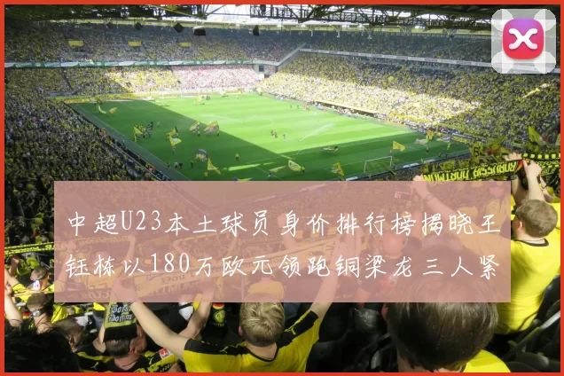 中超U23本土球员身价排行榜揭晓王钰栋以180万欧元领跑铜梁龙三人紧随其后